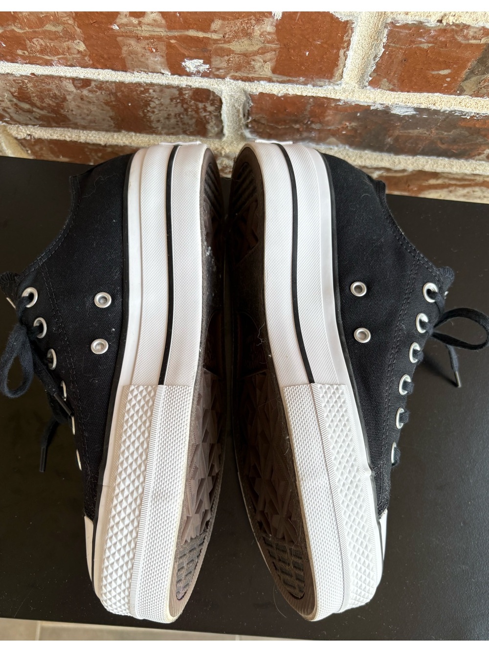 Converse Chuck Taylor All Star Low-Top Black Platform Sneakers Size 7.5 - Picture 12 of 13